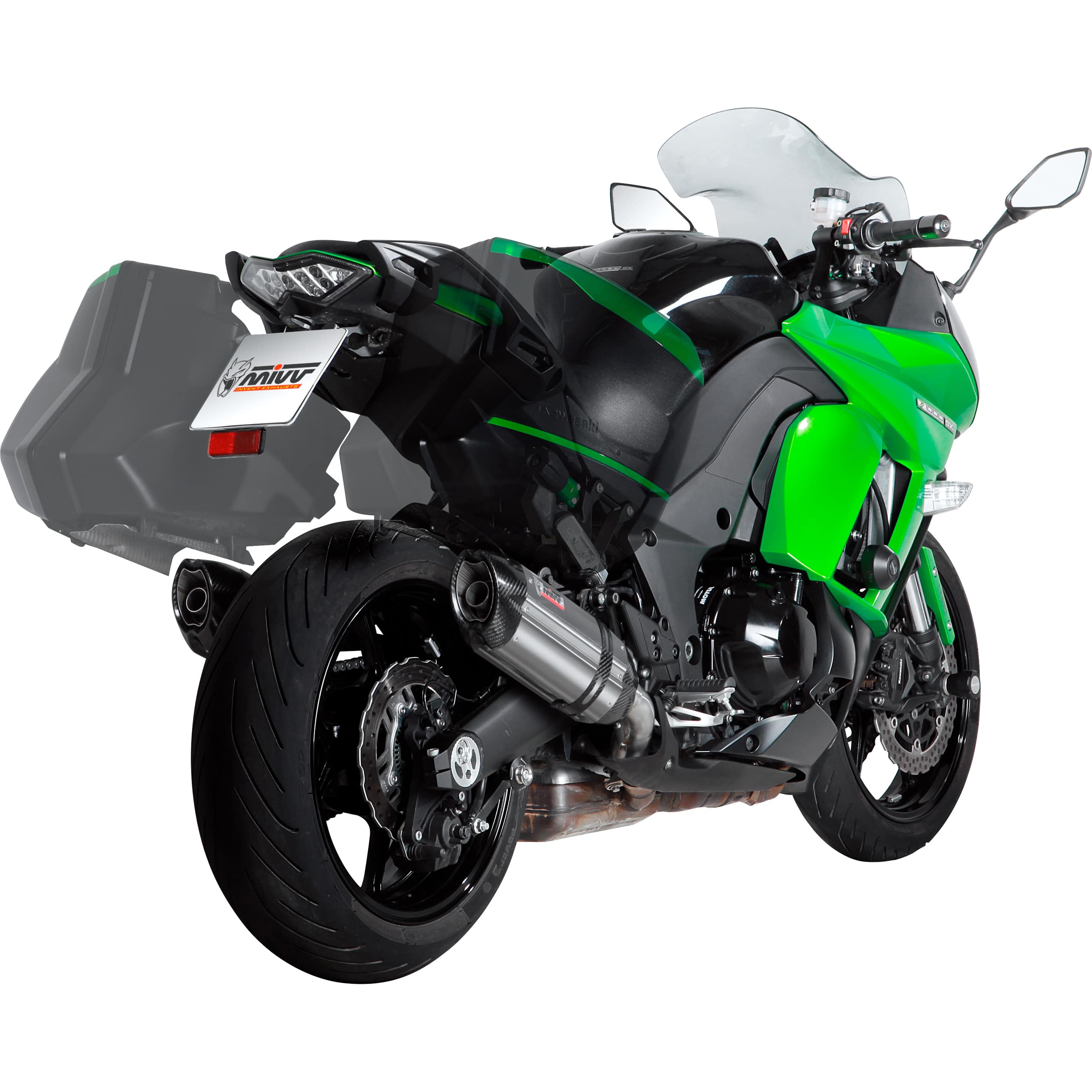 MIVV Suono Auspuff Paar silber K.043.L7 für Kawa Z 1000 SX 2014- - Motorradteile & Ersatzteile - Auspuff