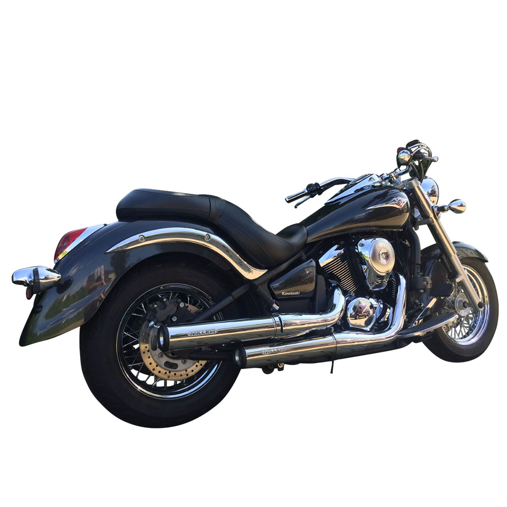 Miller Exhaust Auspuff slip-on Paar Standard poliert/schwarz für Kawasaki V - Motorradteile & Ersatzteile - Auspuff