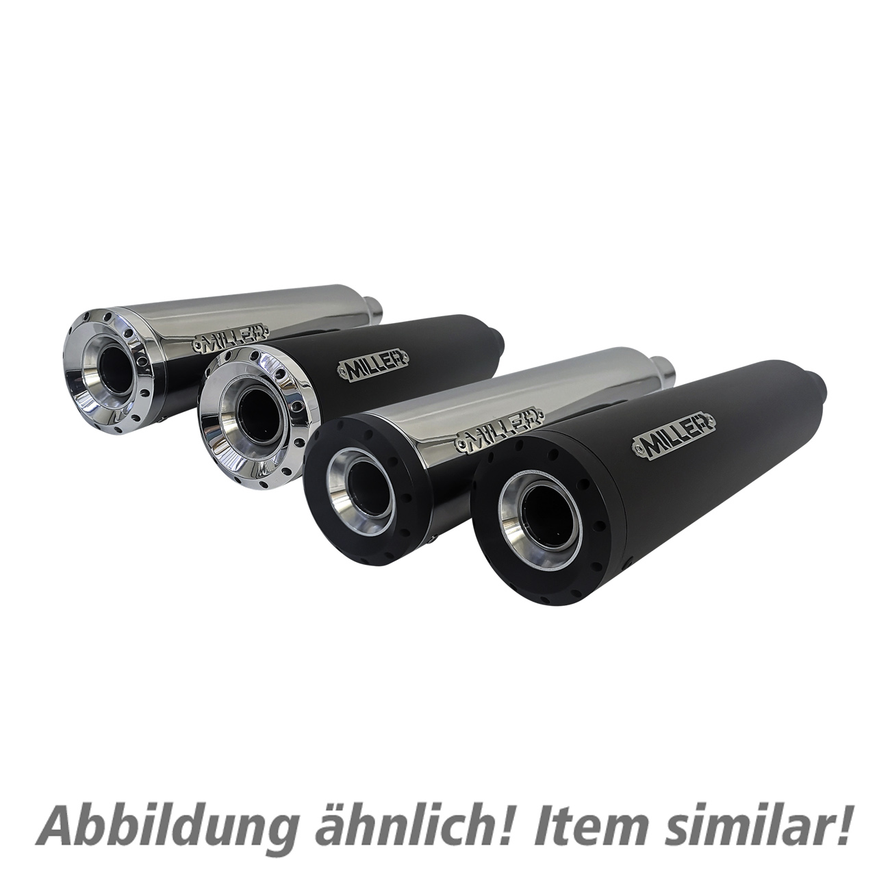 Miller Exhaust Auspuff slip-on Standard schwarz/poliert für Kawasaki Vulcan - Motorradteile & Ersatzteile - Auspuff