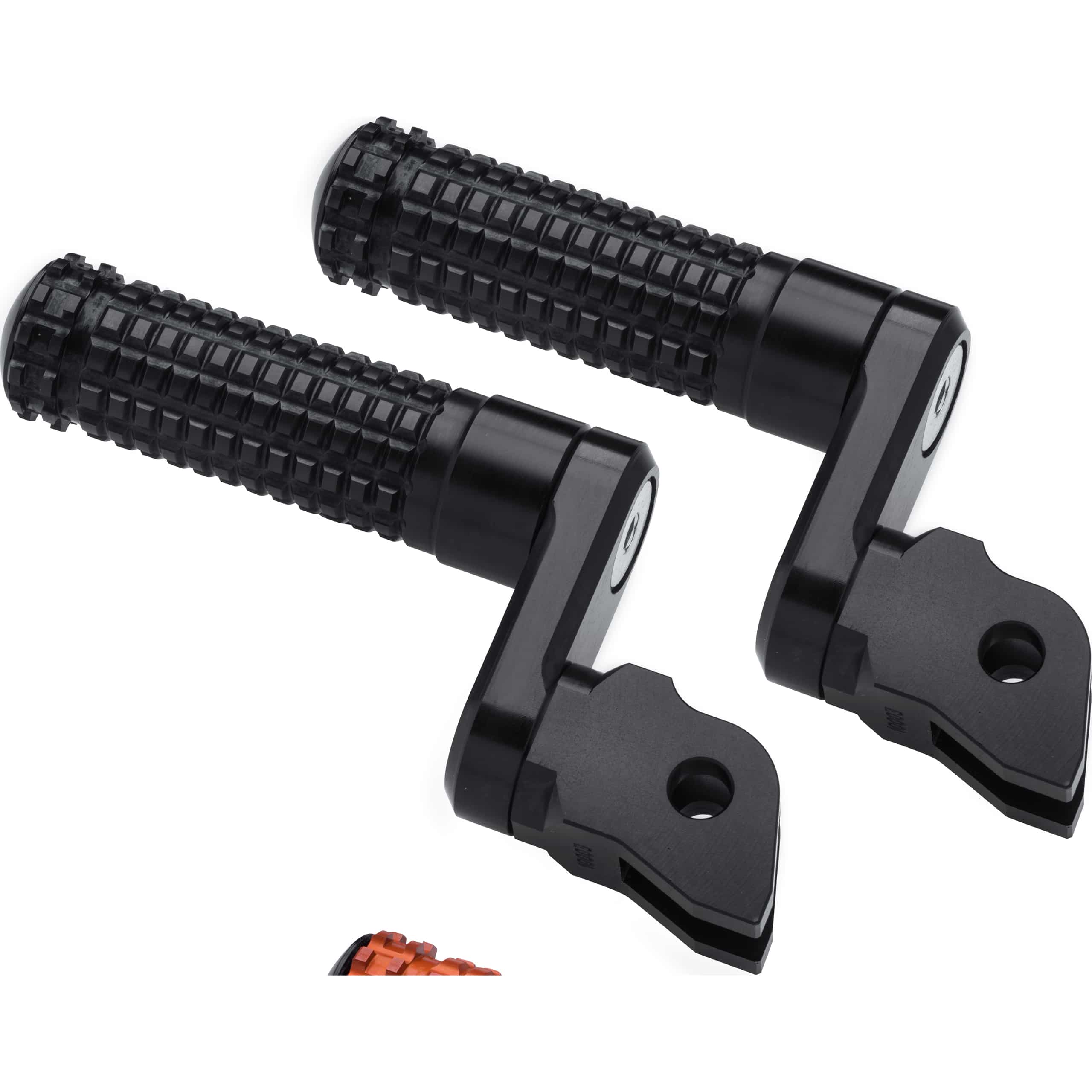Mizu Fußrastenpaar Flex Race 33mm für Fahrer silber/orange 10028 - Motorradteile & Ersatzteile - Fußrasten & Hebel