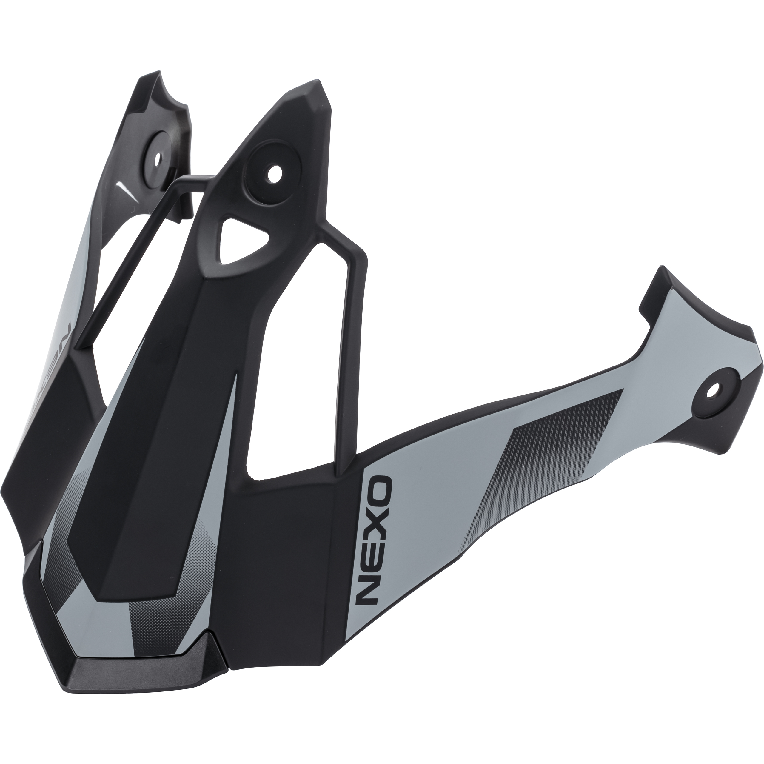 Nexo Schirm MX-Line Fiberglas Endurohelm grau/weiß Dekor #20 - Helme & Brillen -