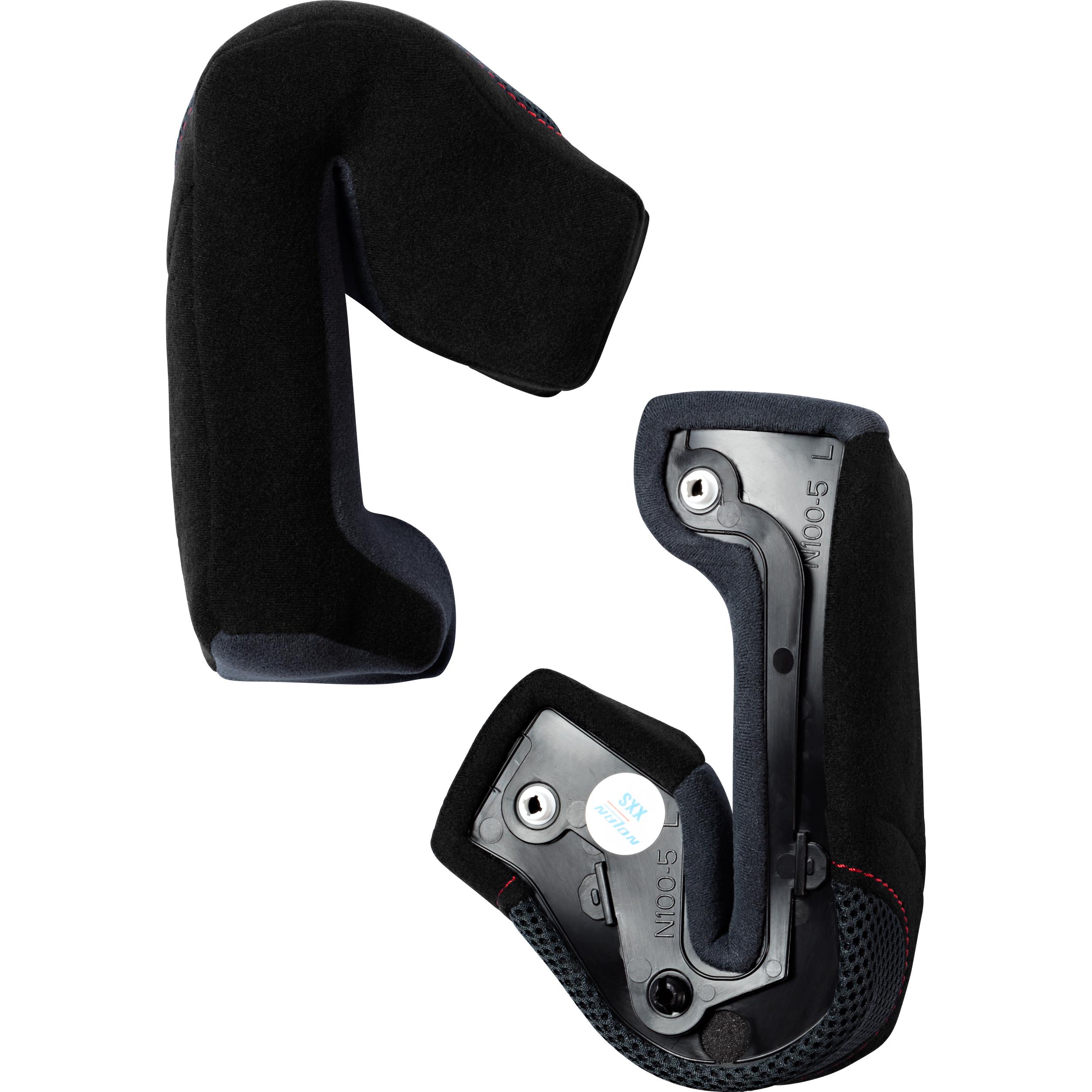 Nolan Wangenpolster N100-5 schwarz/rot XXL/3XL (35mm) - Helme & Brillen - Motorradhelme Zubehör