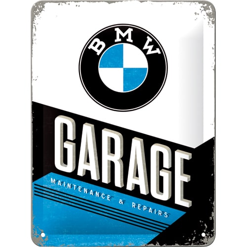 Nostalgic-Art Blechschild 15 x 20 "BMW - Garage" - Motorradzubehör - Geschenkideen