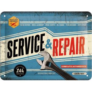 Nostalgic-Art Blechschild 15 x 20 "Service & Repair" - Motorradzubehör - Geschenkideen
