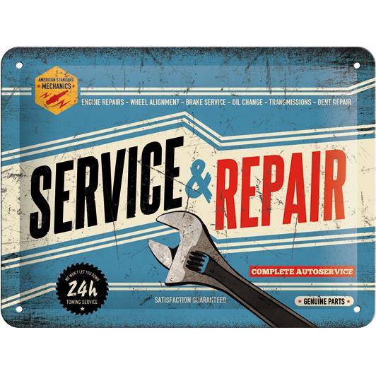 Nostalgic-Art Blechschild 15 x 20 "Service & Repair" - Motorradzubehör - Geschenkideen