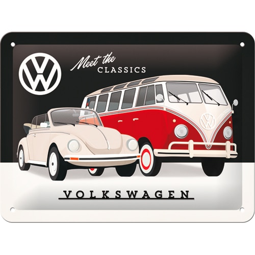 Nostalgic-Art Blechschild 15 x 20 "VW - Meet the Classics" - Motorradzubehör - Geschenkideen