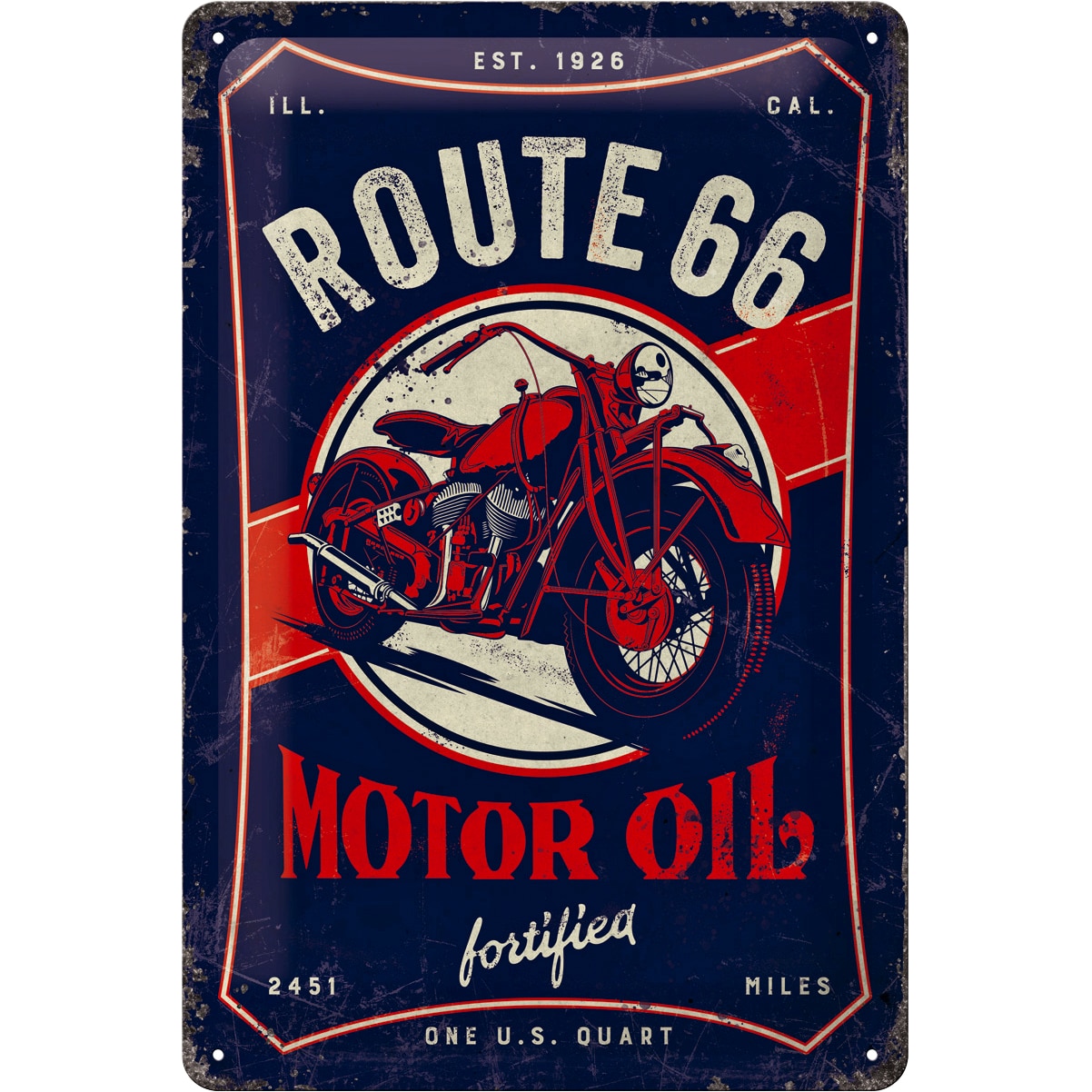 Nostalgic-Art Blechschild 20 x 30 Route 66 "Motor Oil" - Motorradzubehör - Geschenkideen