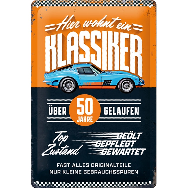 Nostalgic-Art Blechschild 20 x 30 cm "Klassiker" - Motorradzubehör - Geschenkideen