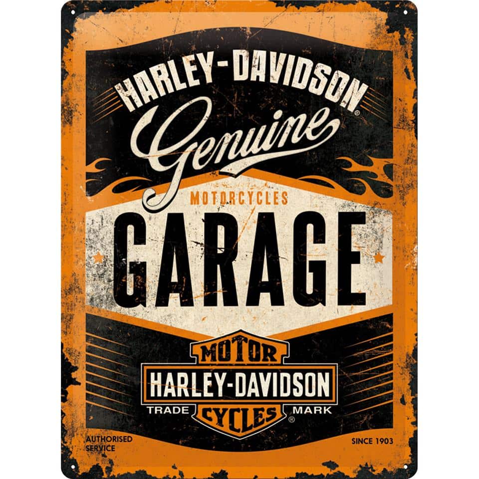 Nostalgic-Art Blechschild 30 x 40 "Harley-Davidson Garage" - Motorradzubehör - Geschenkideen