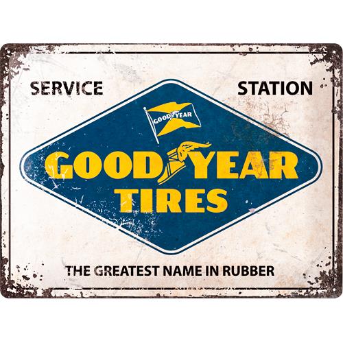 Nostalgic-Art Blechschild 30x40cm "Goodyear-Logo white" - Motorradzubehör - Geschenkideen