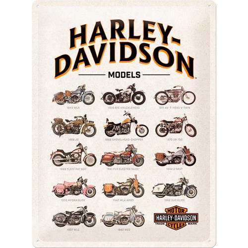 Nostalgic-Art Blechschild 30x40cm "Harley Davidson-Model Chart" - Motorradzubehör - Geschenkideen