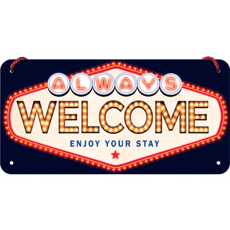 Nostalgic-Art Hängeschild 10 x 20 "Welcome" - Motorradzubehör - Geschenkideen