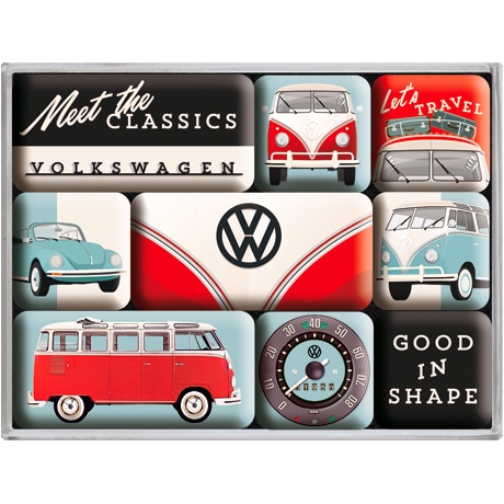 Nostalgic-Art Magnet-Set "VW - Meet The Classics" - Motorradzubehör - Geschenkideen