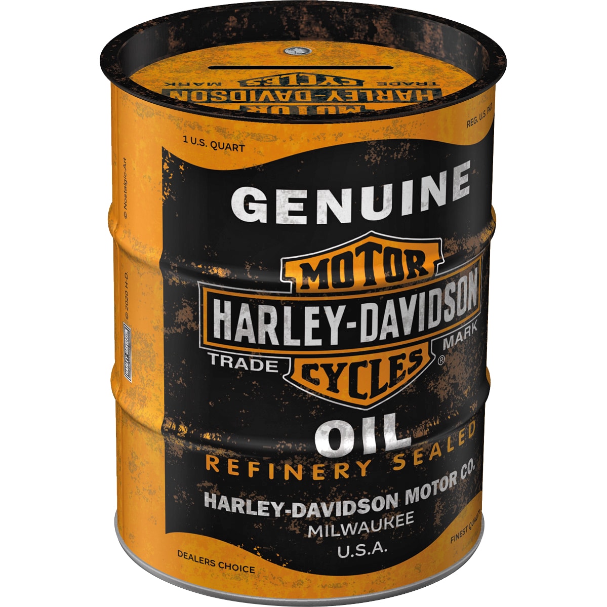 Nostalgic-Art Spardose Ölfass "Harley-Davidson - Genuine Oil" - Motorradzubehör - Geschenkideen