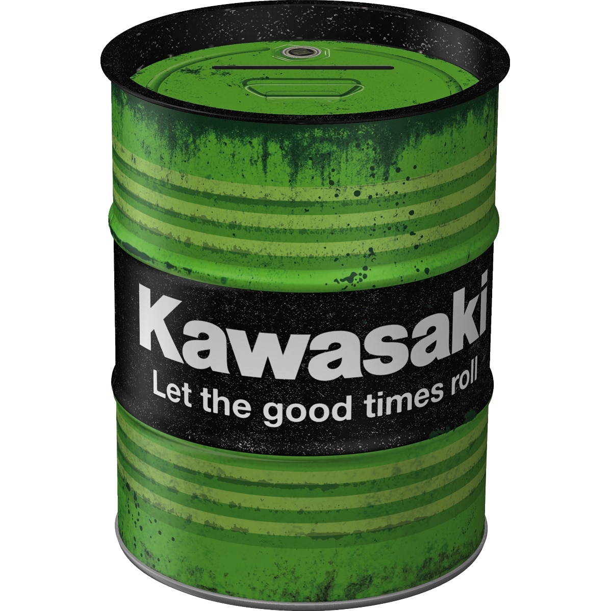 Nostalgic-Art Spardose Ölfass "Kawasaki - Let The Good Times Roll" - Motorradzubehör - Geschenkideen