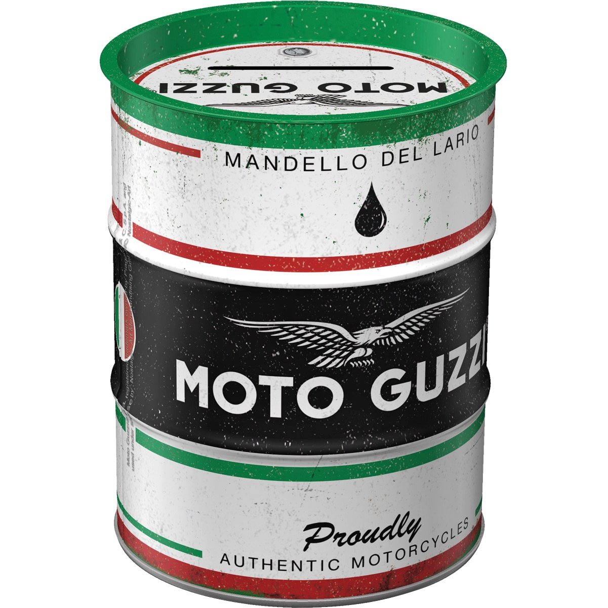 Nostalgic-Art Spardose Ölfass "Moto Guzzi - Italian Motorcycle Oil" - Motorradzubehör - Geschenkideen