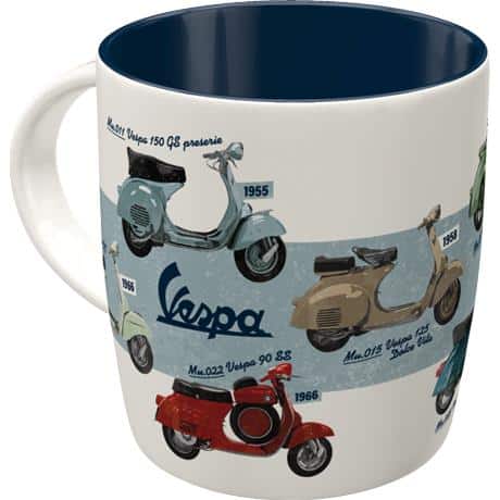 Nostalgic-Art Tasse "Vespa - Model Chart" 330 ml - Motorradzubehör - Geschenkideen