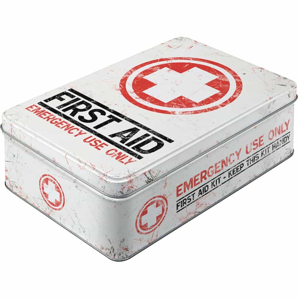 Nostalgic-Art Vorratsdose Flach "First Aid Kit" - Motorradzubehör - Geschenkideen