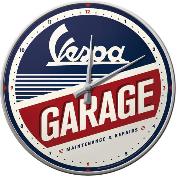 Nostalgic-Art Wanduhr "Vespa - Garage" - Motorradzubehör - Geschenkideen