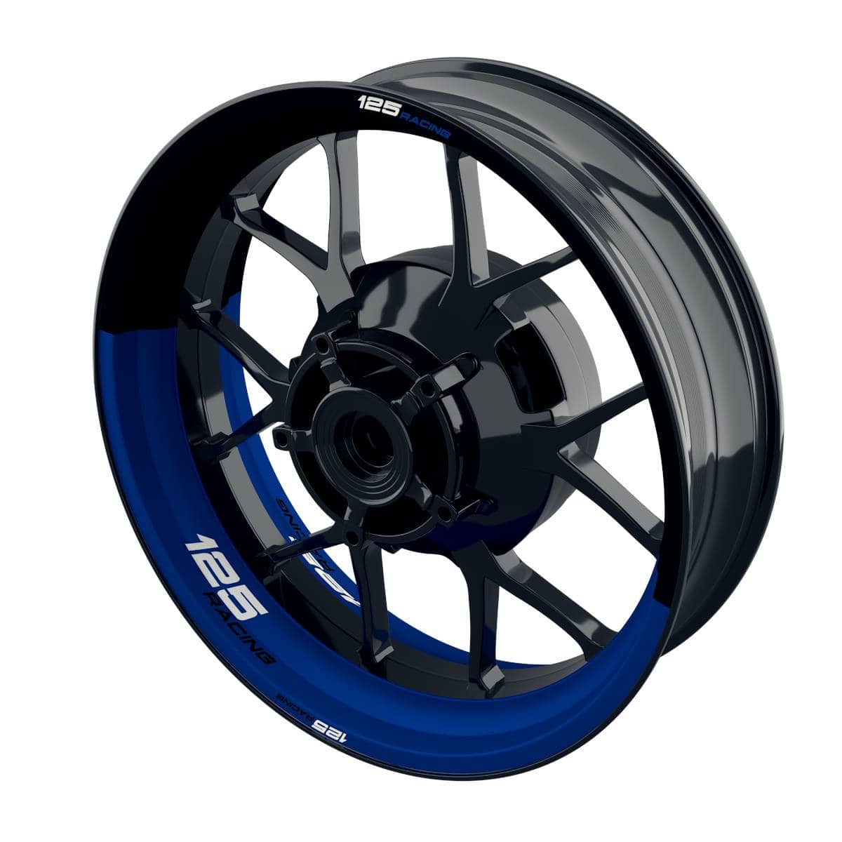 One-Wheel Felgenaufkleber 125 Racing halb halb blau glänzend - Motorradteile & Ersatzteile - Verkleidungen & Abdeckungen