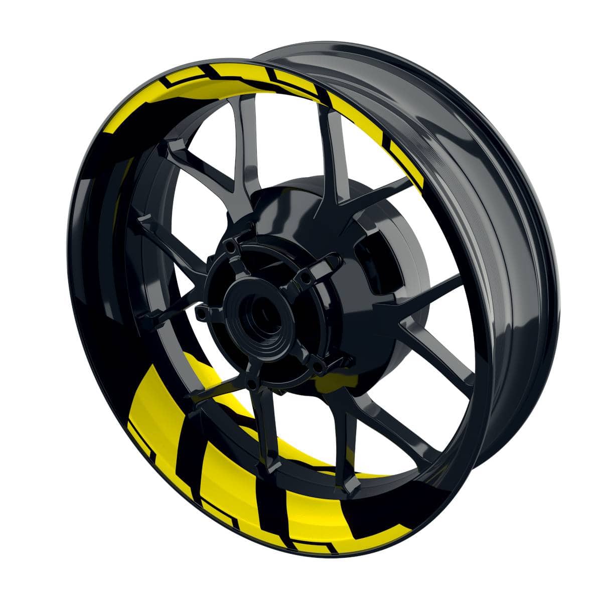 One-Wheel Felgenaufkleber Chainsaw geteilt gelb matt - Motorradteile & Ersatzteile - Verkleidungen & Abdeckungen