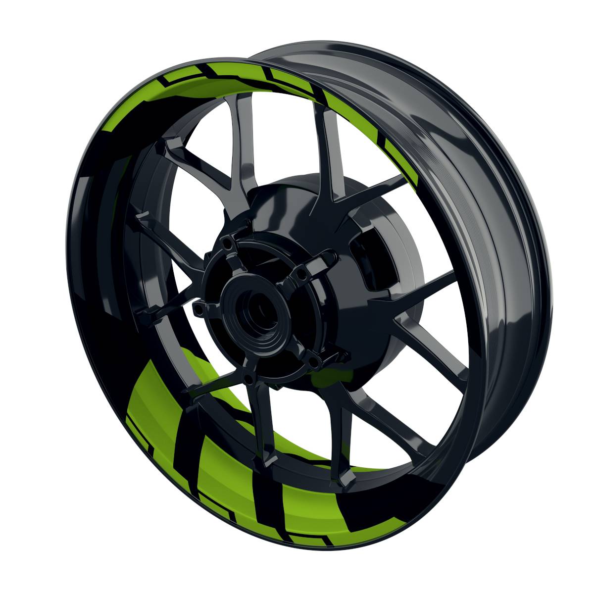 One-Wheel Felgenaufkleber Chainsaw geteilt grün matt - Motorradteile & Ersatzteile - Verkleidungen & Abdeckungen
