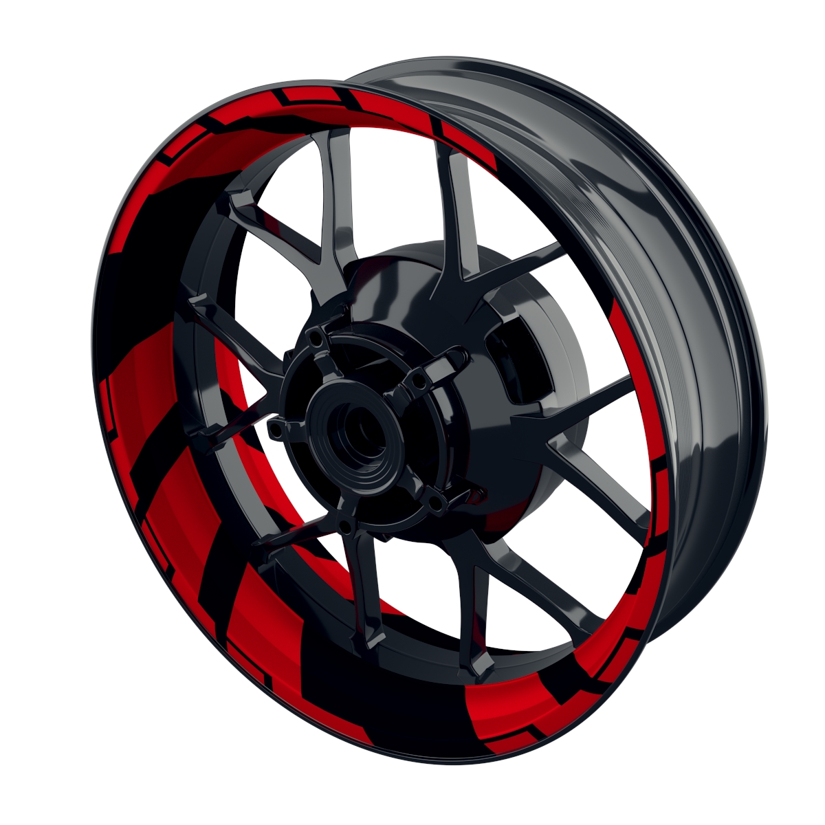 One-Wheel Felgenaufkleber Chainsaw rot glänzend - Motorradteile & Ersatzteile - Verkleidungen & Abdeckungen