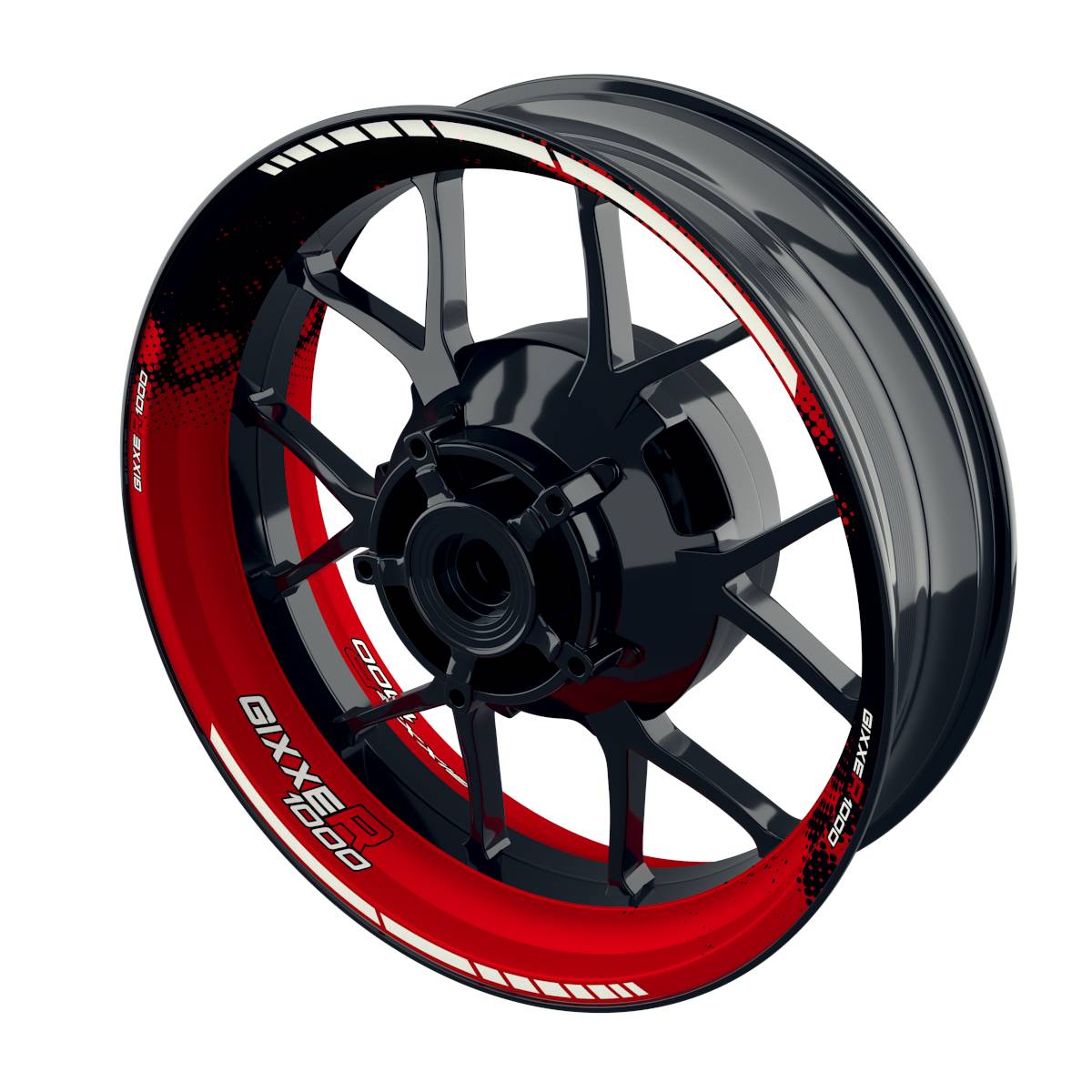 One-Wheel Felgenaufkleber GSXR Gixxer 1000 DOTS rot matt - Motorradteile & Ersatzteile - Verkleidungen & Abdeckungen