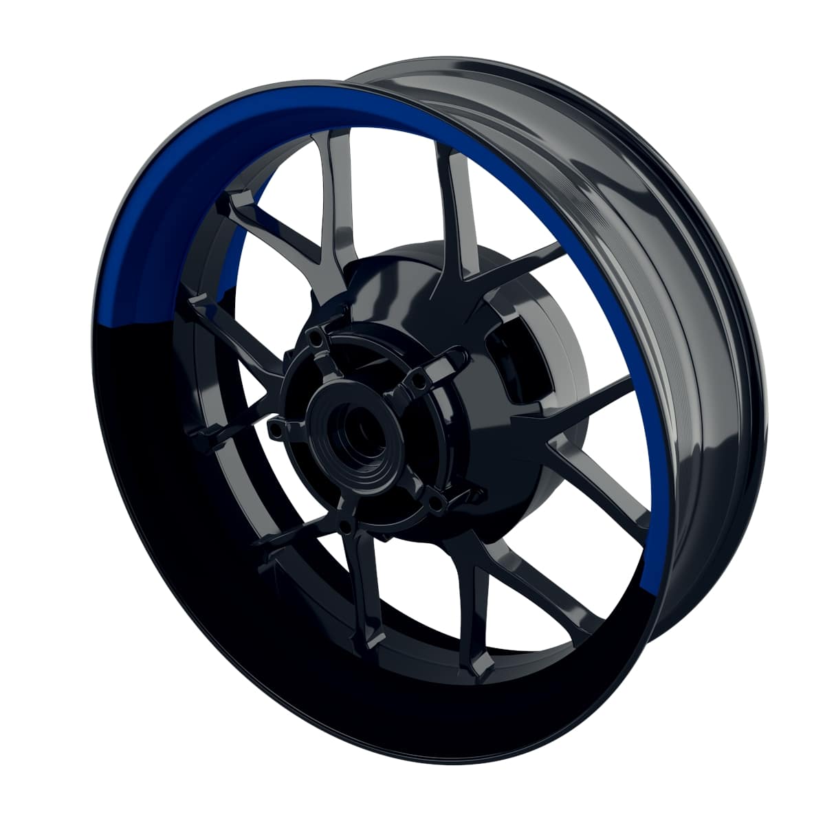 One-Wheel Felgenaufkleber halb halb schwarz blau glänzend - Motorradteile & Ersatzteile - Verkleidungen & Abdeckungen