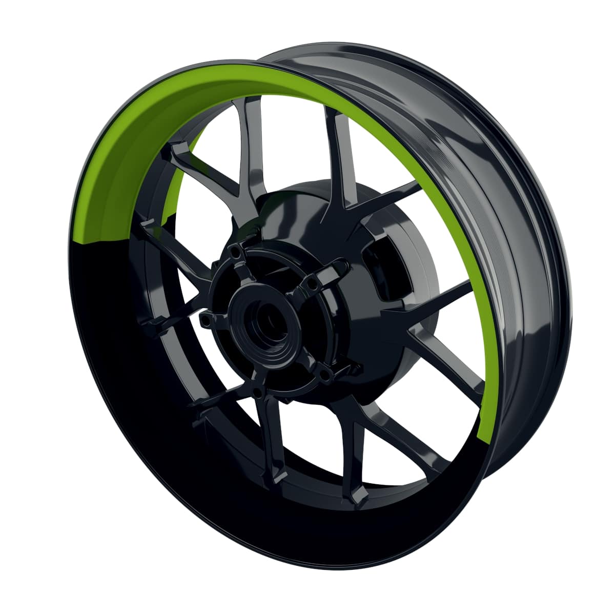 One-Wheel Felgenaufkleber halb halb schwarz grün matt - Motorradteile & Ersatzteile - Verkleidungen & Abdeckungen