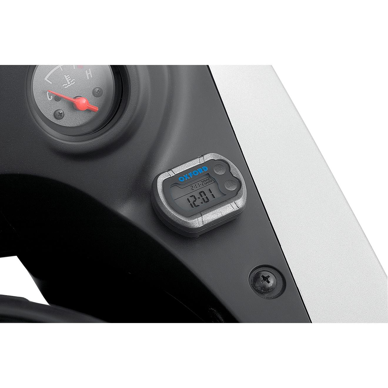 Oxford Digiclock Cockpit-Uhr mit Temperaturanzeige - Motorradteile & Ersatzteile - Tacho & Instrumente