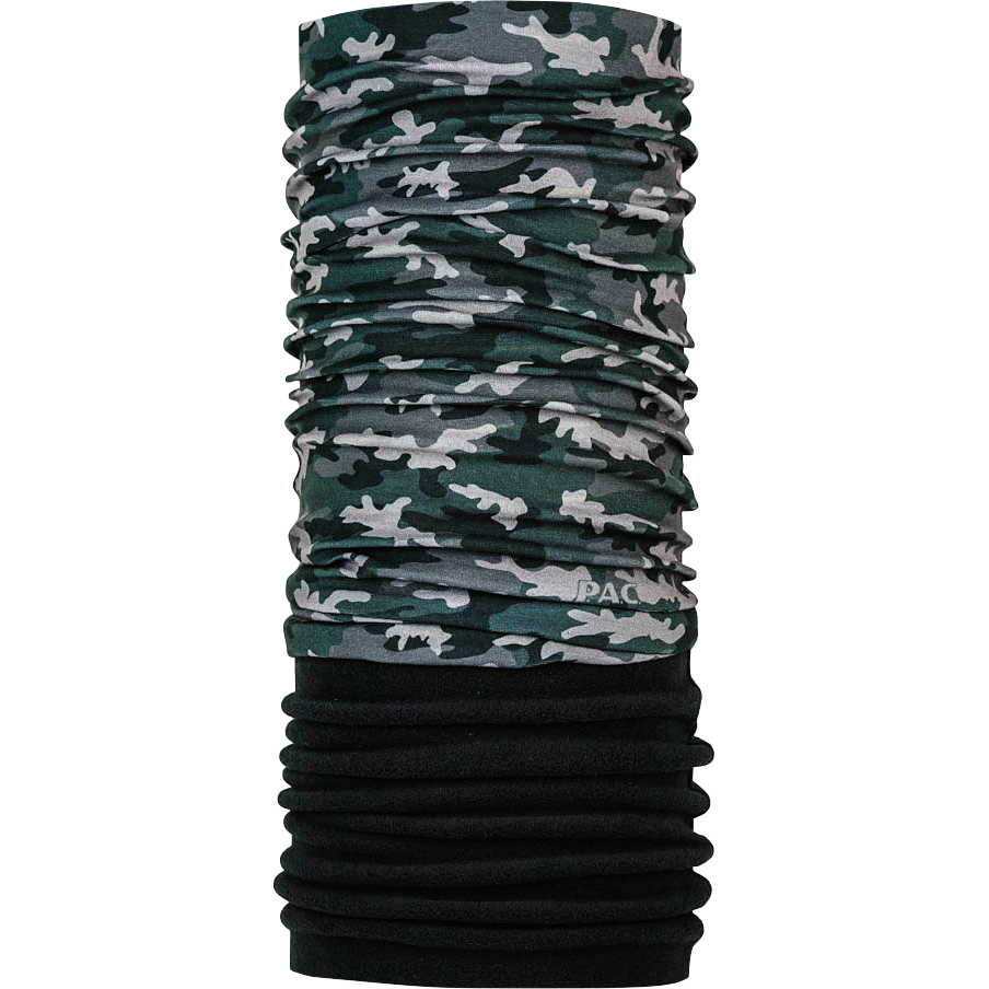 P.A.C. Multifunktionstuch Recycled Fleece Camo Ash grau/grün - Motorradbekleidung - Wetterschutzkleidung