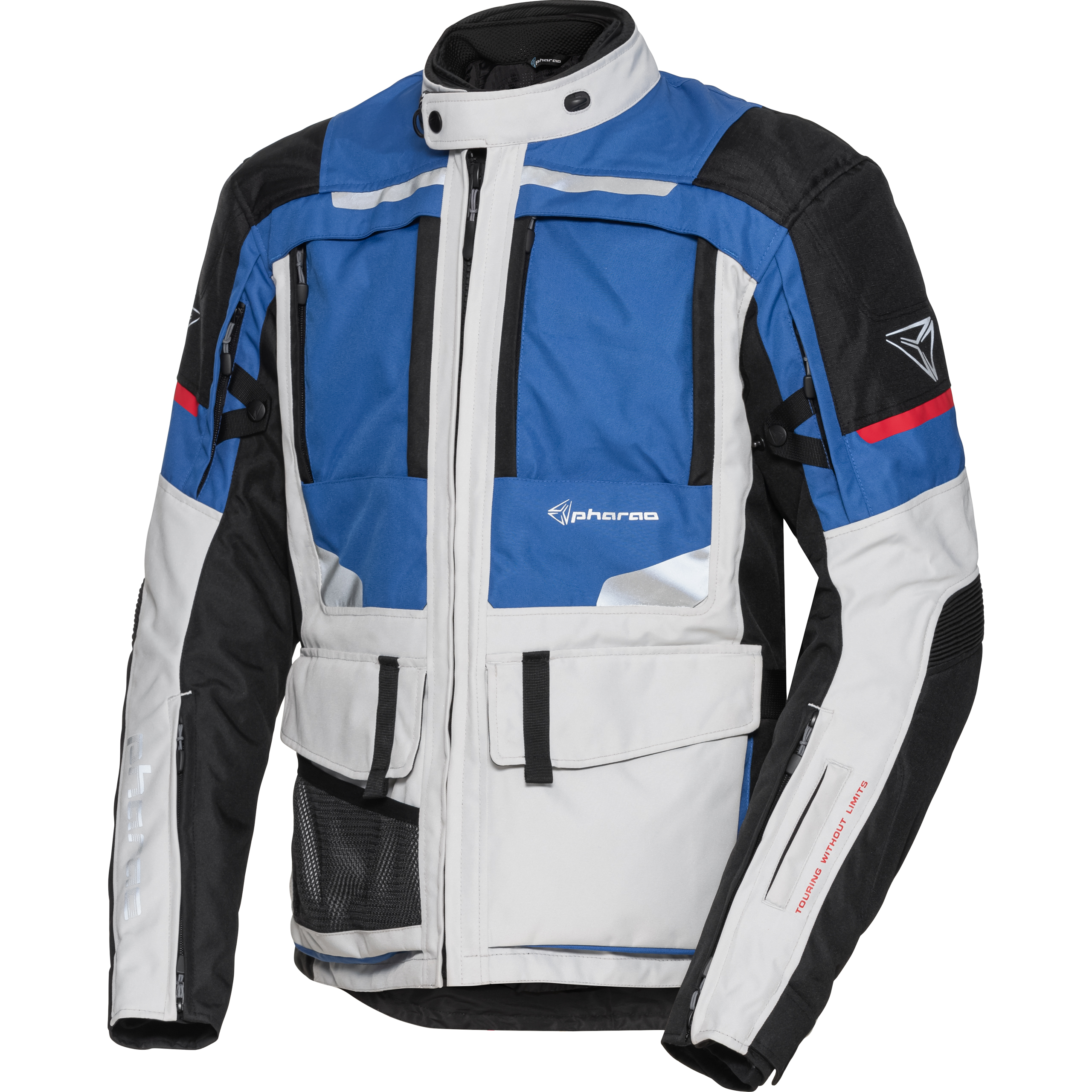 Pharao Kelo WP Adv. Textiljacke blau/grau XL - Motorradbekleidung - Motorradjacken