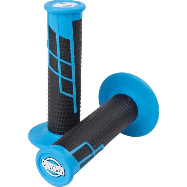 ProTaper Clamp-On Griffe Half Waffle neon blau/schwarz - Motorradteile & Ersatzteile - Lenker