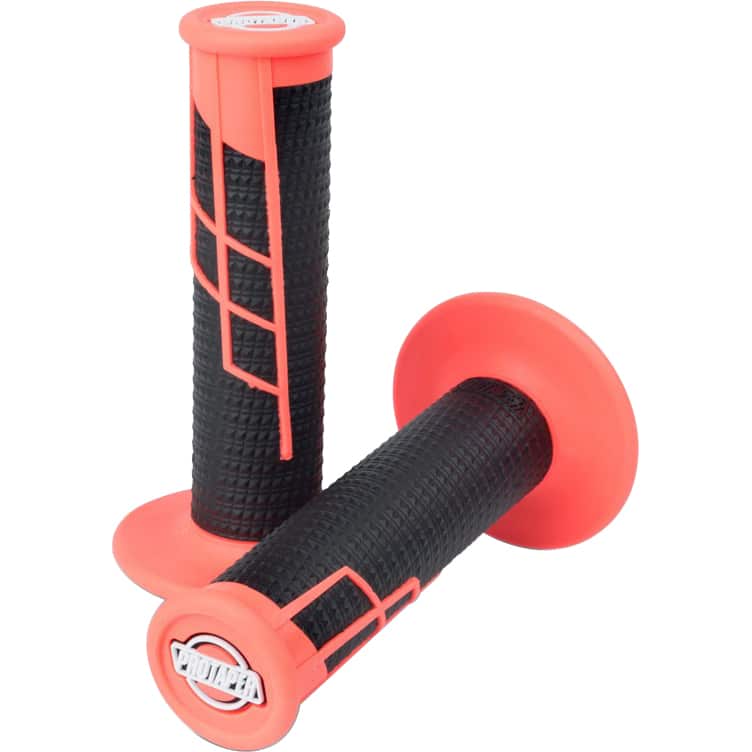 ProTaper Clamp-On Griffe Half Waffle neon rot/schwarz - Motorradteile & Ersatzteile - Lenker