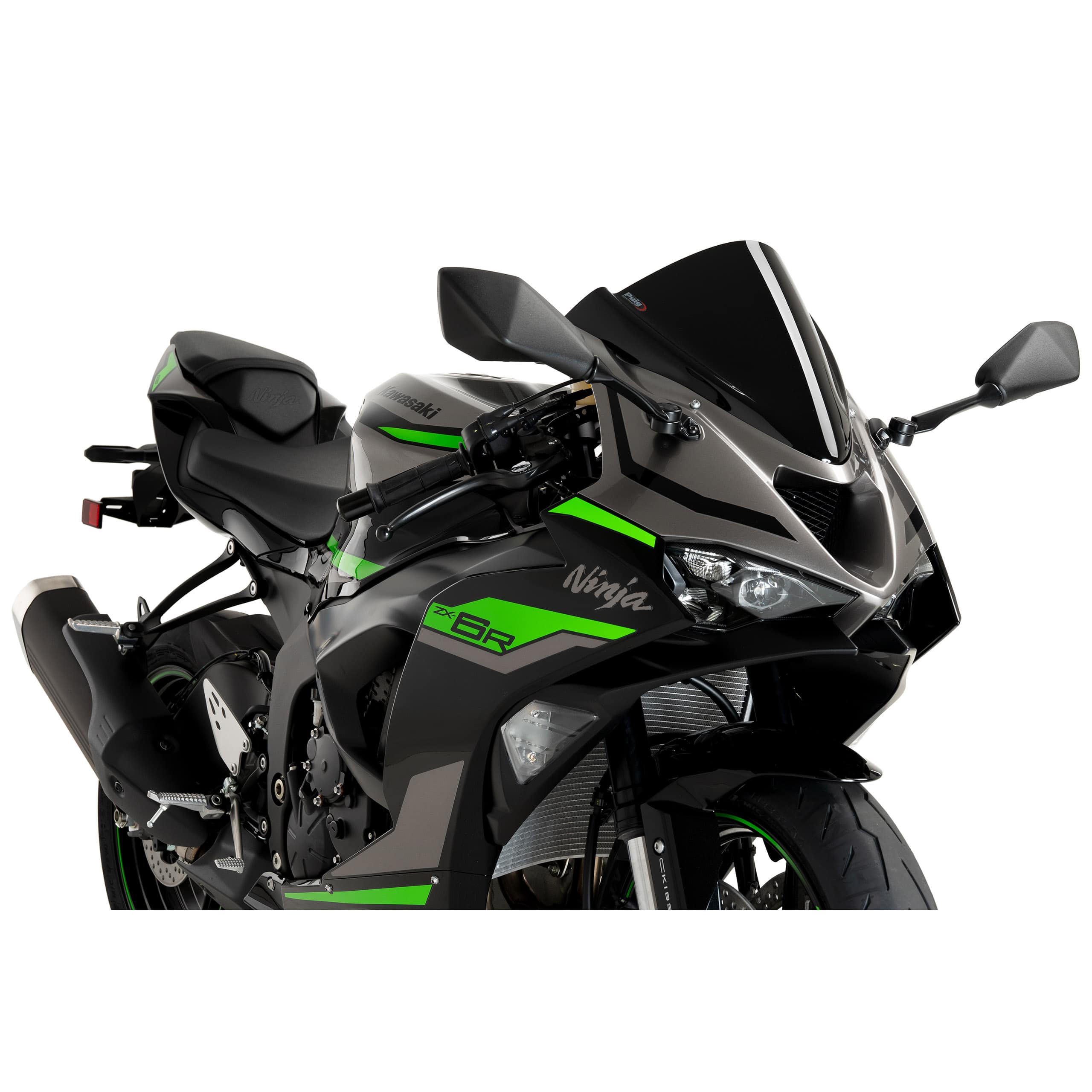 Puig Verkleidungsscheibe Z-Racer schwarz für Kawa ZX-6 R 2024- - Motorradteile & Ersatzteile - Anbauteile