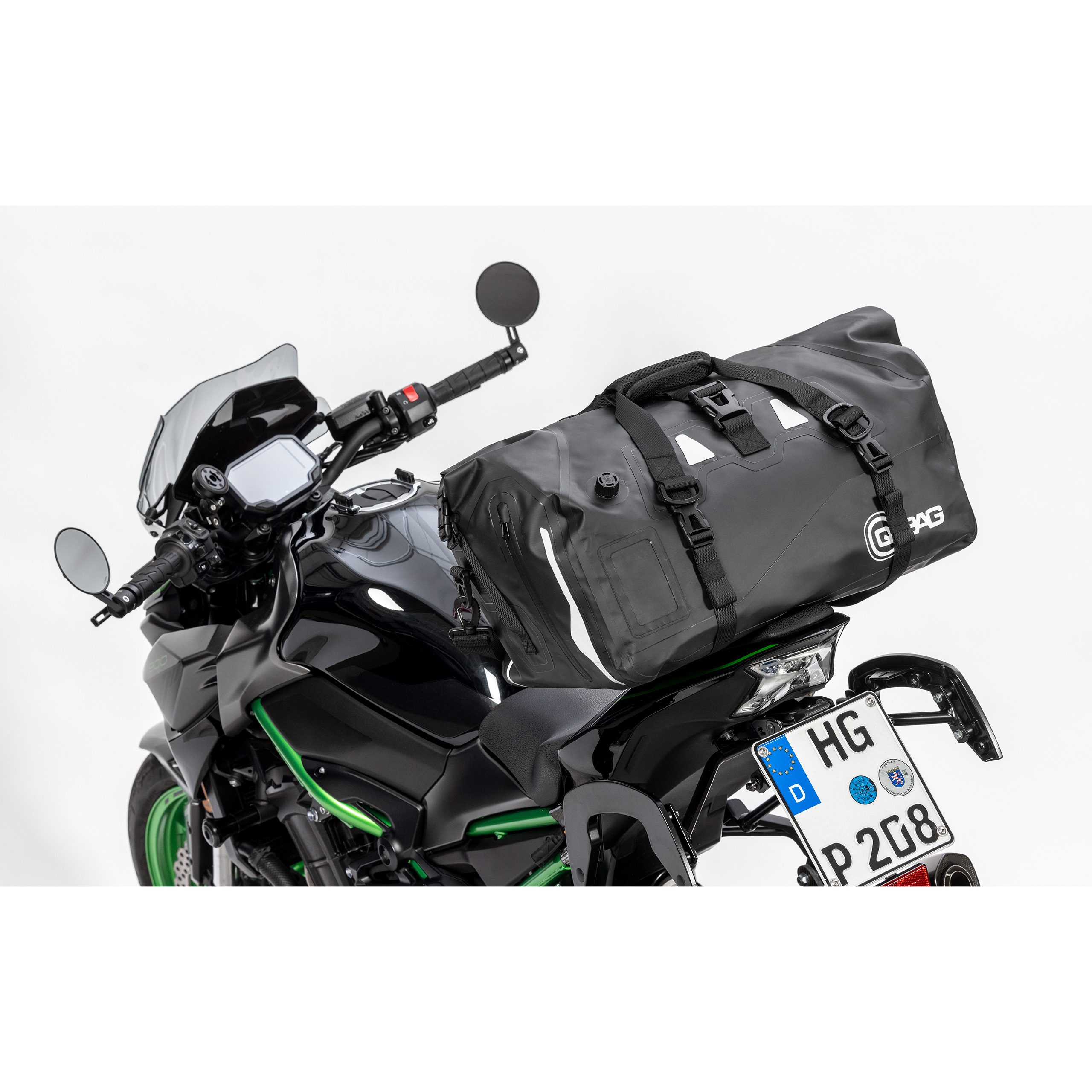 QBag Hecktasche/Gepäckrolle wasserdicht Magnetrollverschluss 50 L - Motorradzubehör - Motorradgepäck