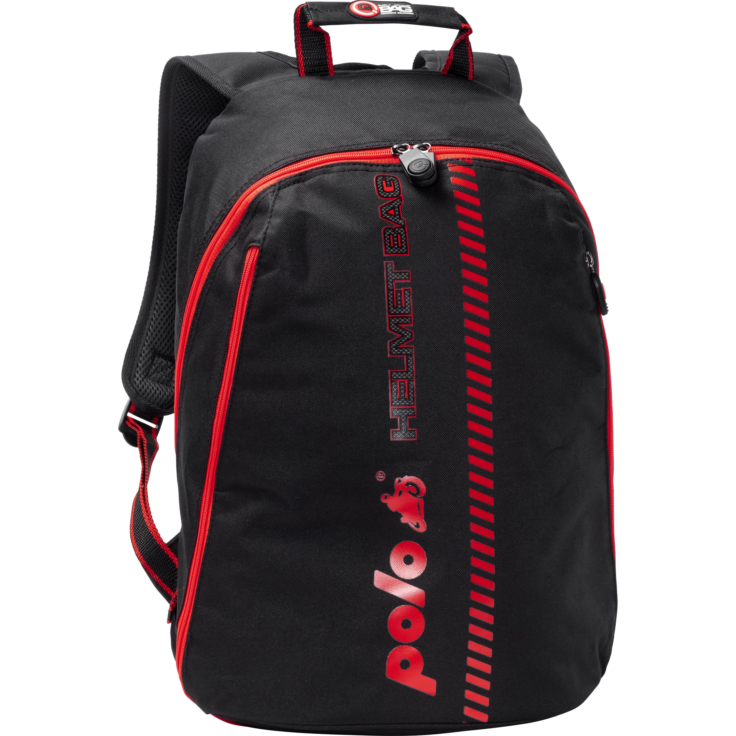 QBag Helmrucksack schwarz/rot 16-22 Liter Stauraum - Motorradzubehör - Motorradgepäck