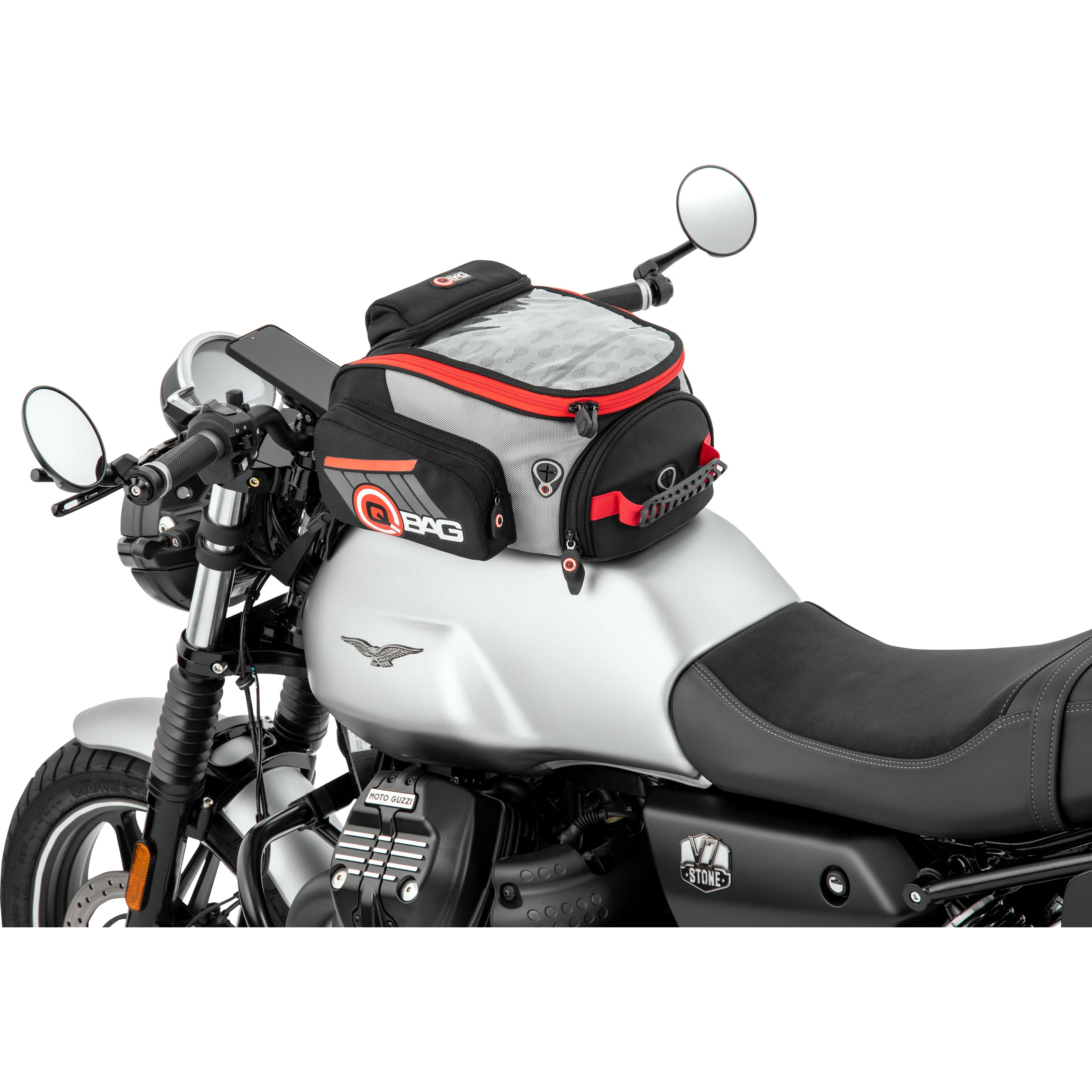 QBag Magnet Tankrucksack ST10 12 Liter Stauraum schwarz/grau/rot - Motorradzubehör - Motorradgepäck