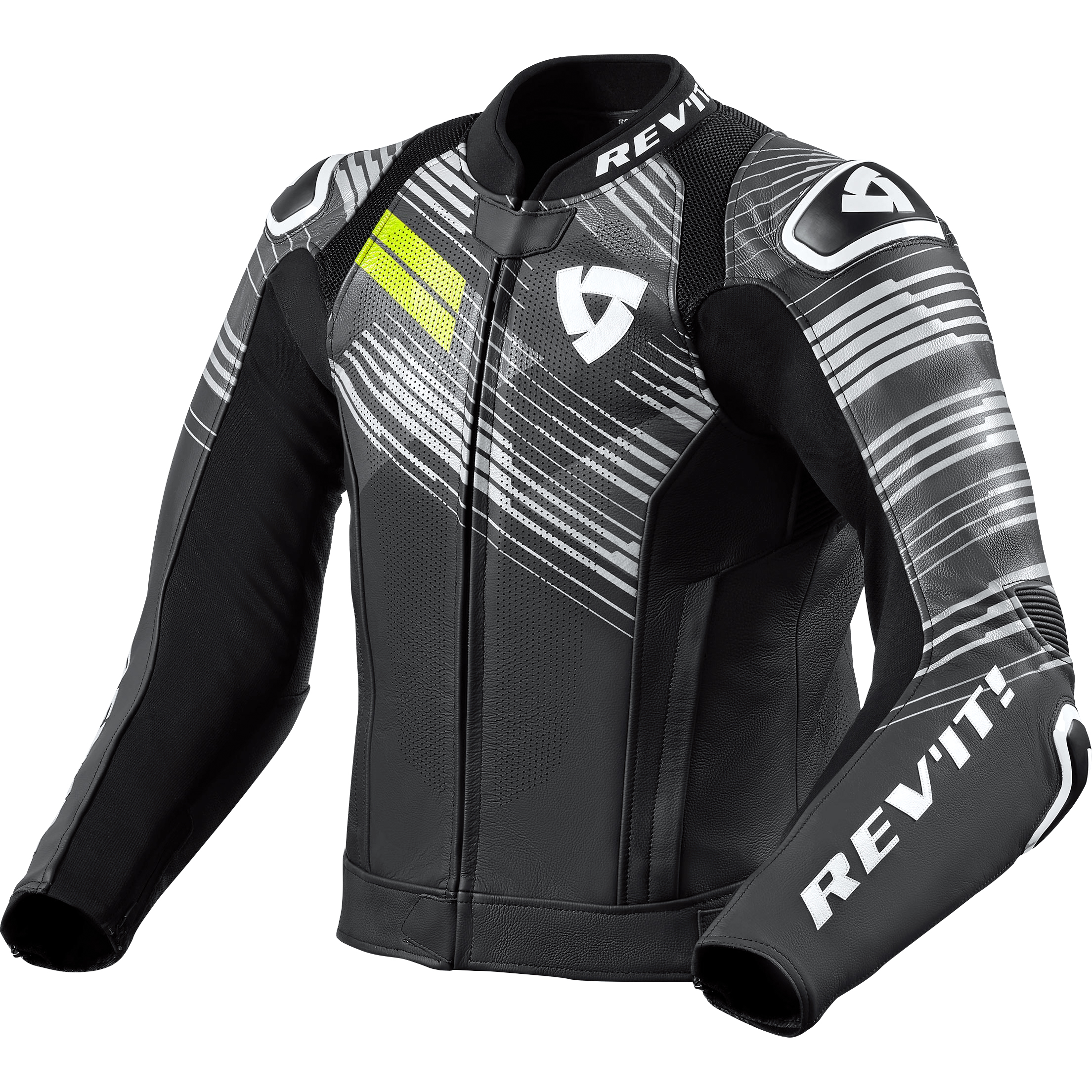 REV'IT! Apex Lederkombijacke schwarz/neongelb 54 - Motorradbekleidung - Motorradjacken