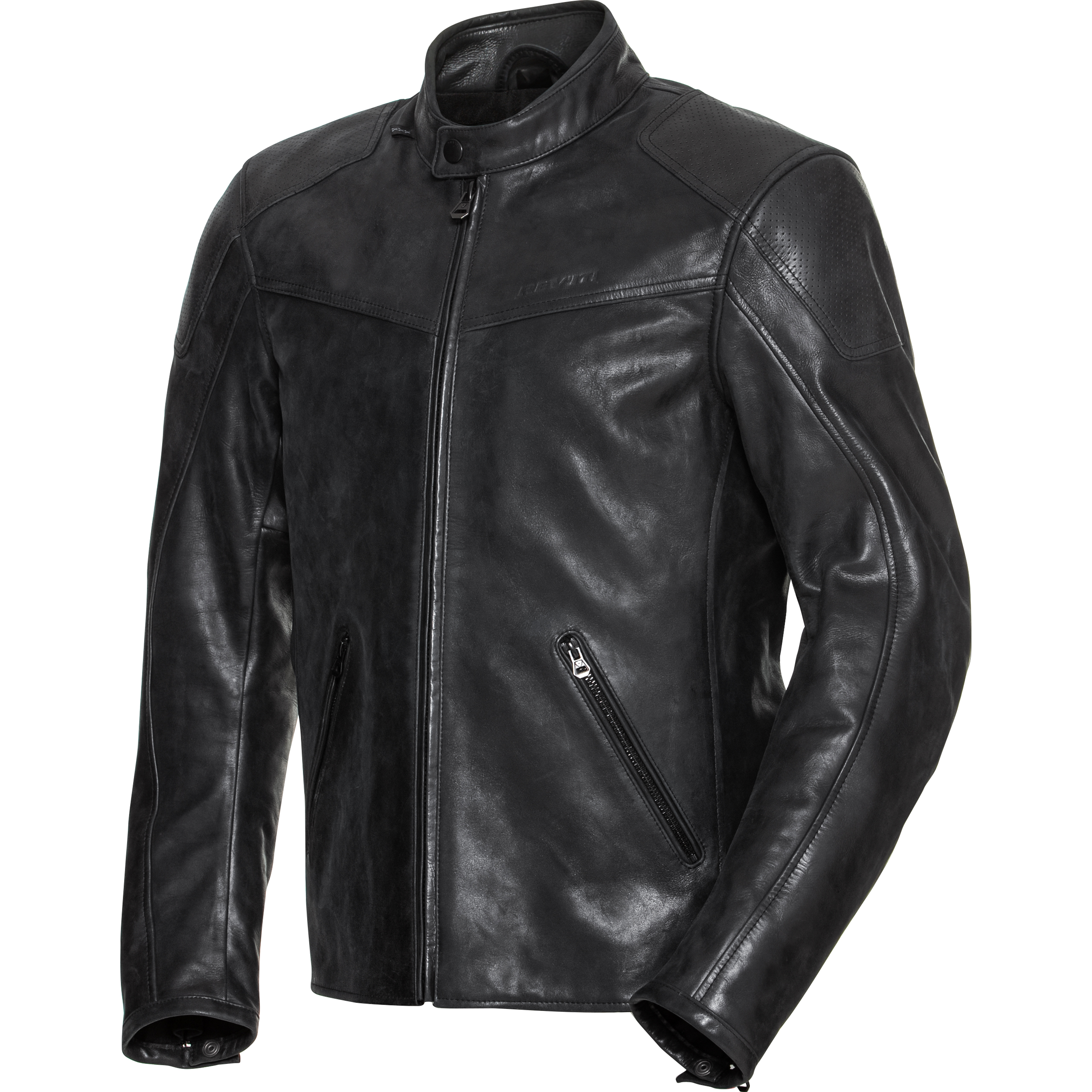 REV'IT! Ditch Lederjacke schwarz 50 - Motorradbekleidung - Motorradjacken