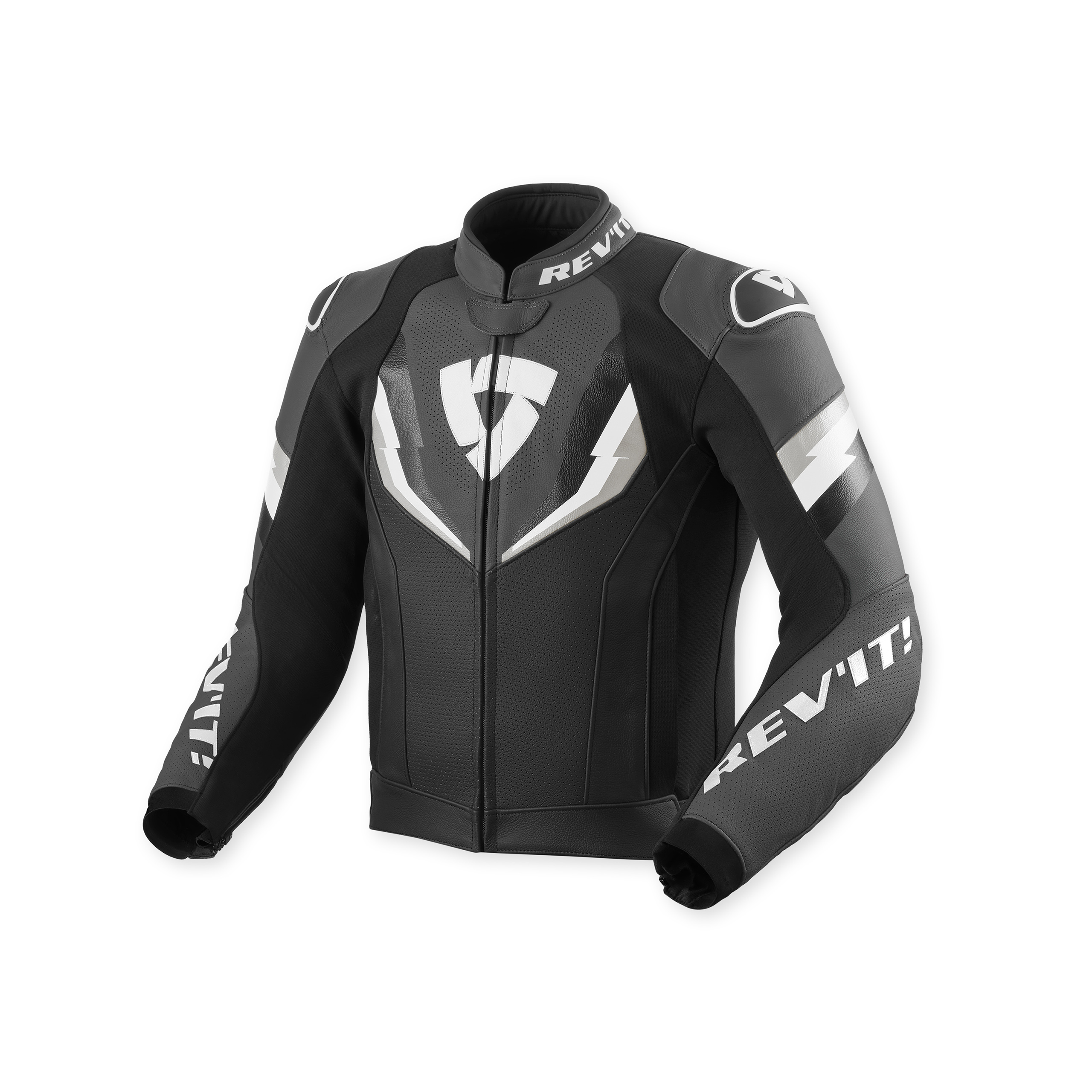 REV'IT! Quantum 3 Lederjacke schwarz/anthrazit 56 - Motorradbekleidung - Motorradjacken