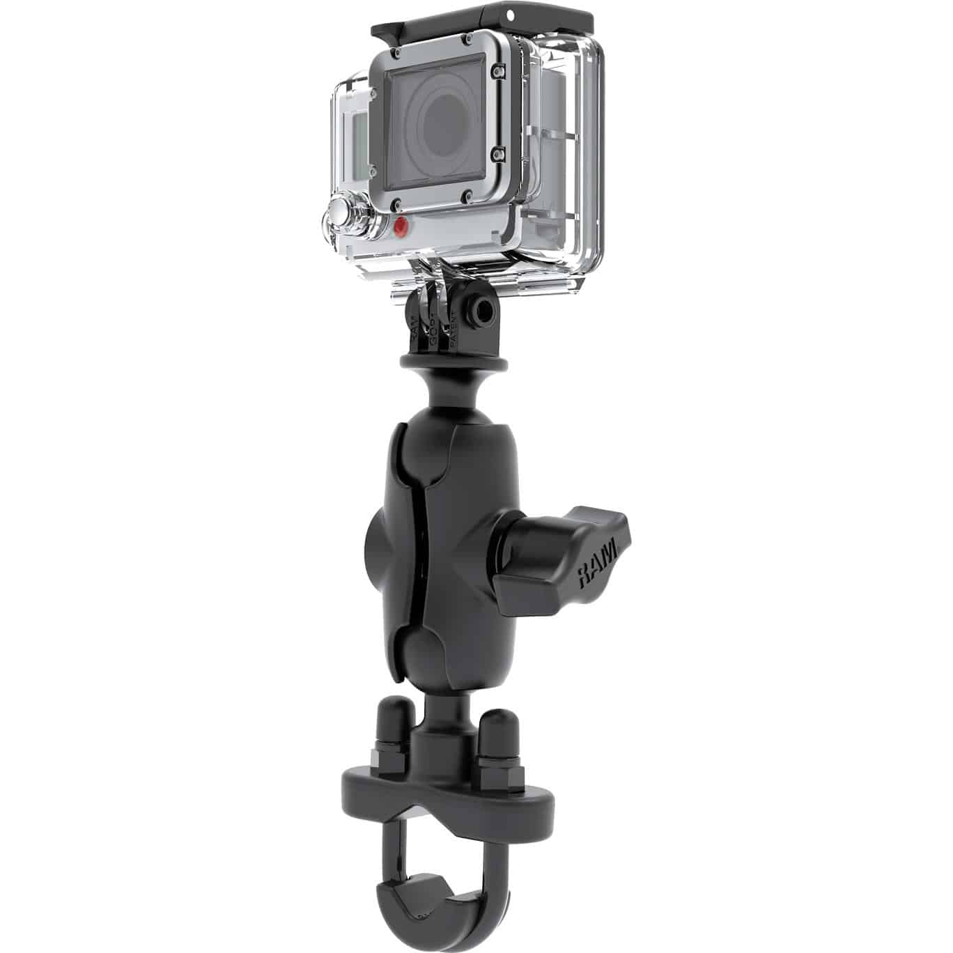 Ram Mounts Kamera-Adapter mit Klemmschelle für GoPro Hero/Garmin VIRB - Motorradzubehör - Multimedia