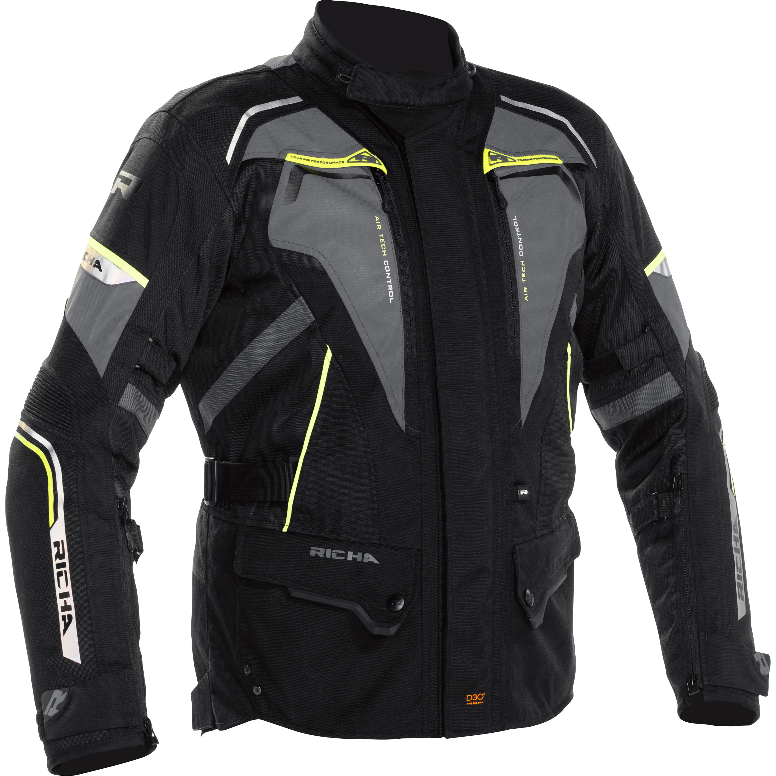 Richa Infinity 2 Flare Textiljacke grau/neon-gelb M - Motorradbekleidung - Motorradjacken
