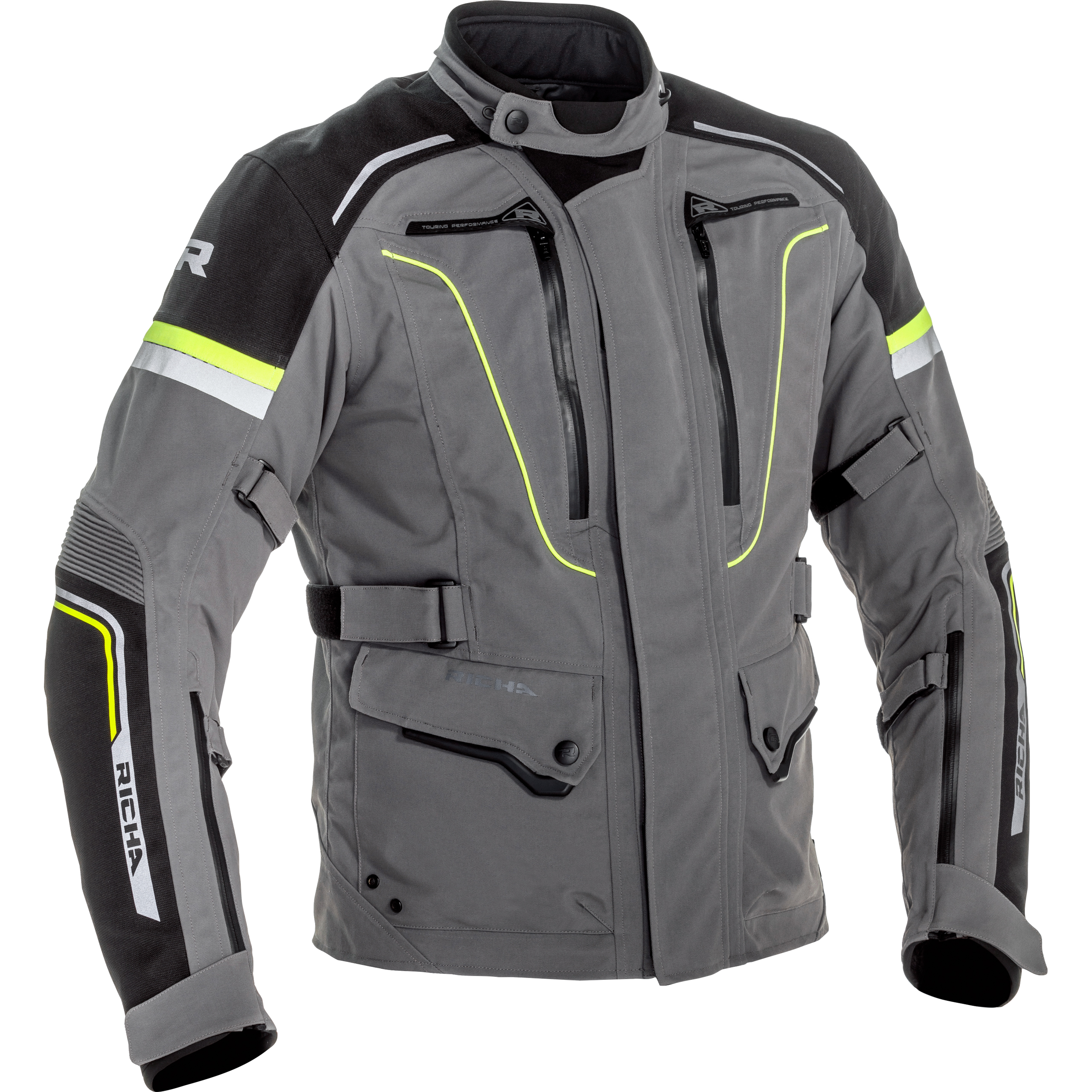 Richa Infinity 2 Pro Textiljacke grau/fluo gelb XXL - Motorradbekleidung - Motorradjacken