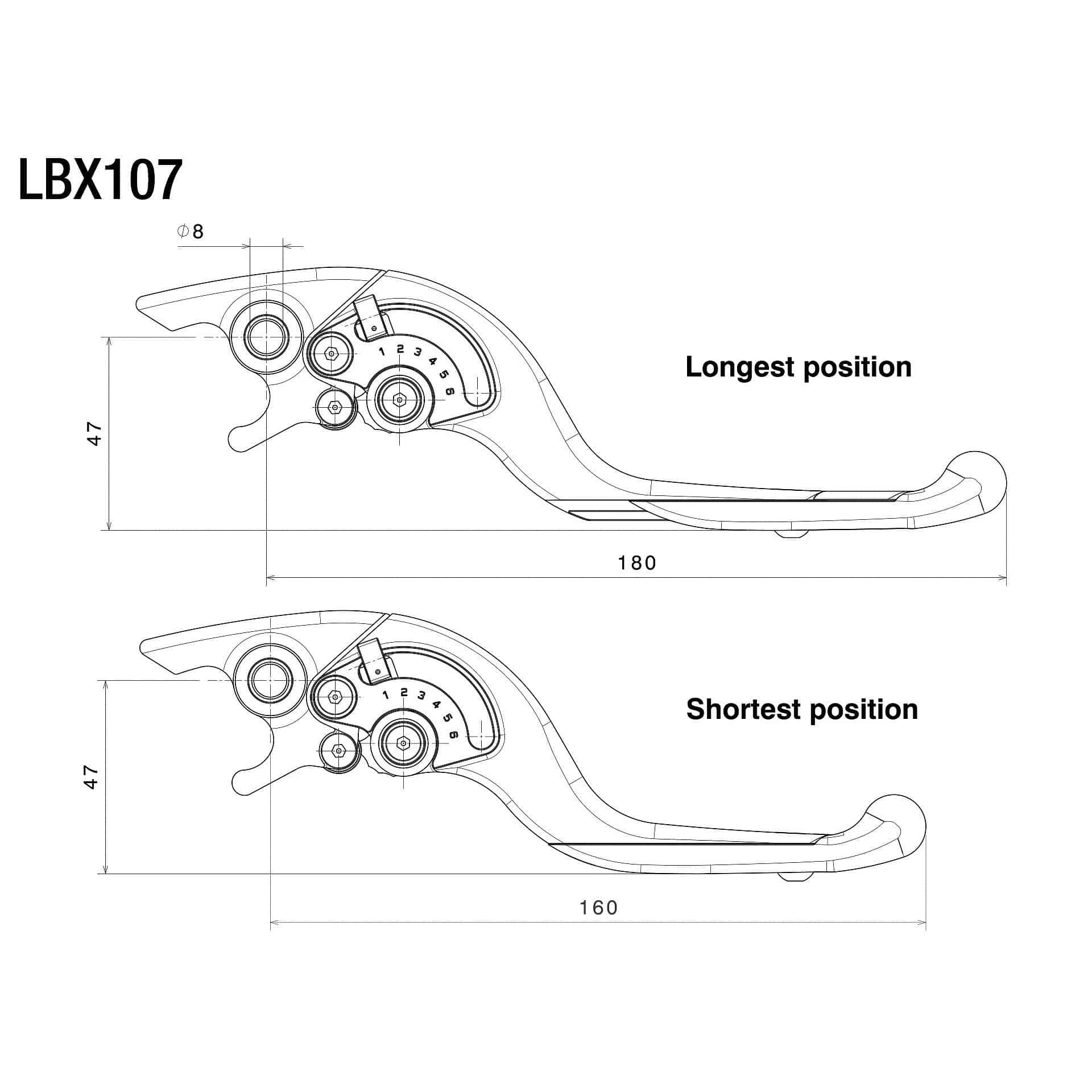 Rizoma Bremshebel einstellbar/breitenvariabel LBX107A silber - Motorradteile & Ersatzteile - Lenker