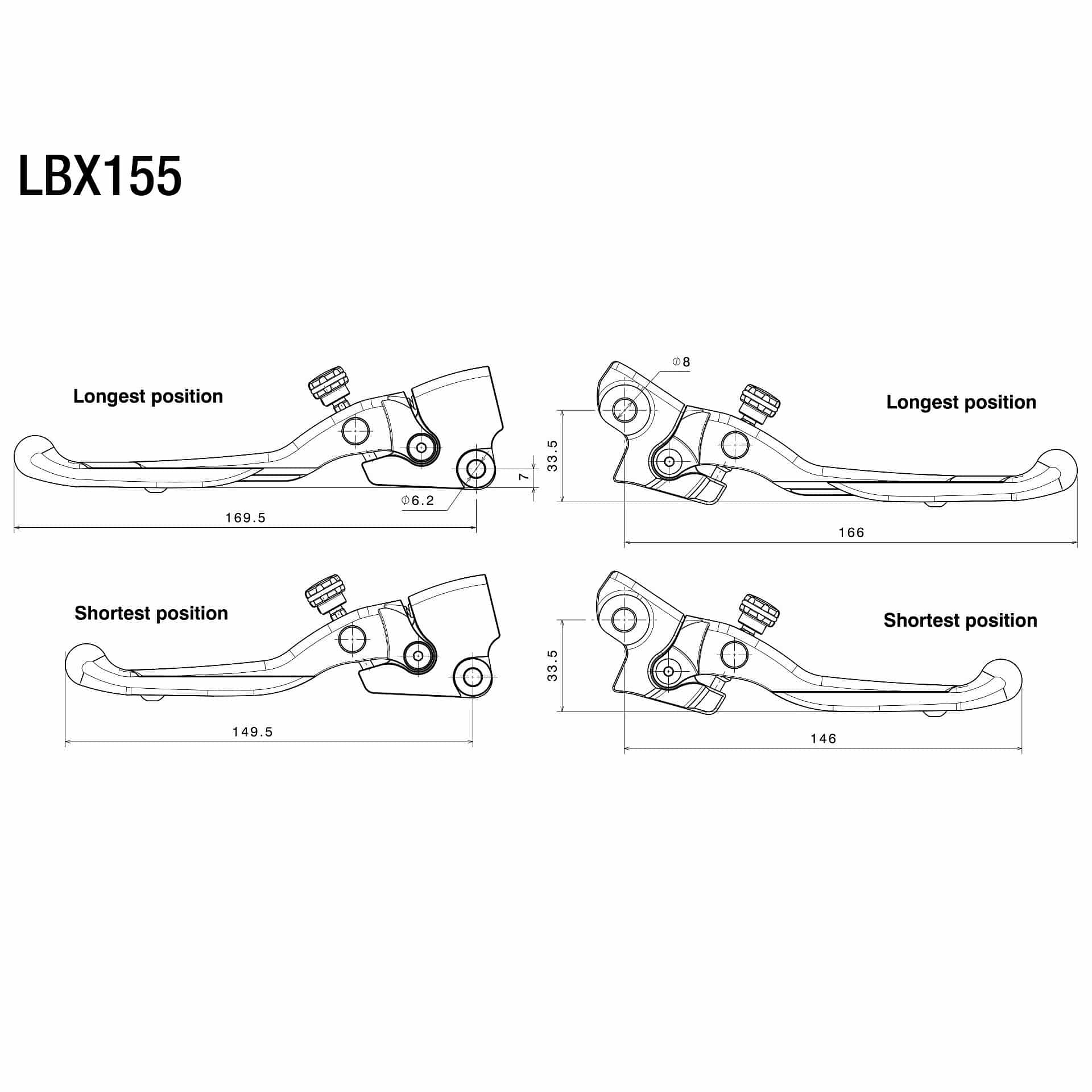 Rizoma Bremshebelpaar einstellbar/breitenvariabel LBX155B schwarz - Motorradteile & Ersatzteile - Lenker