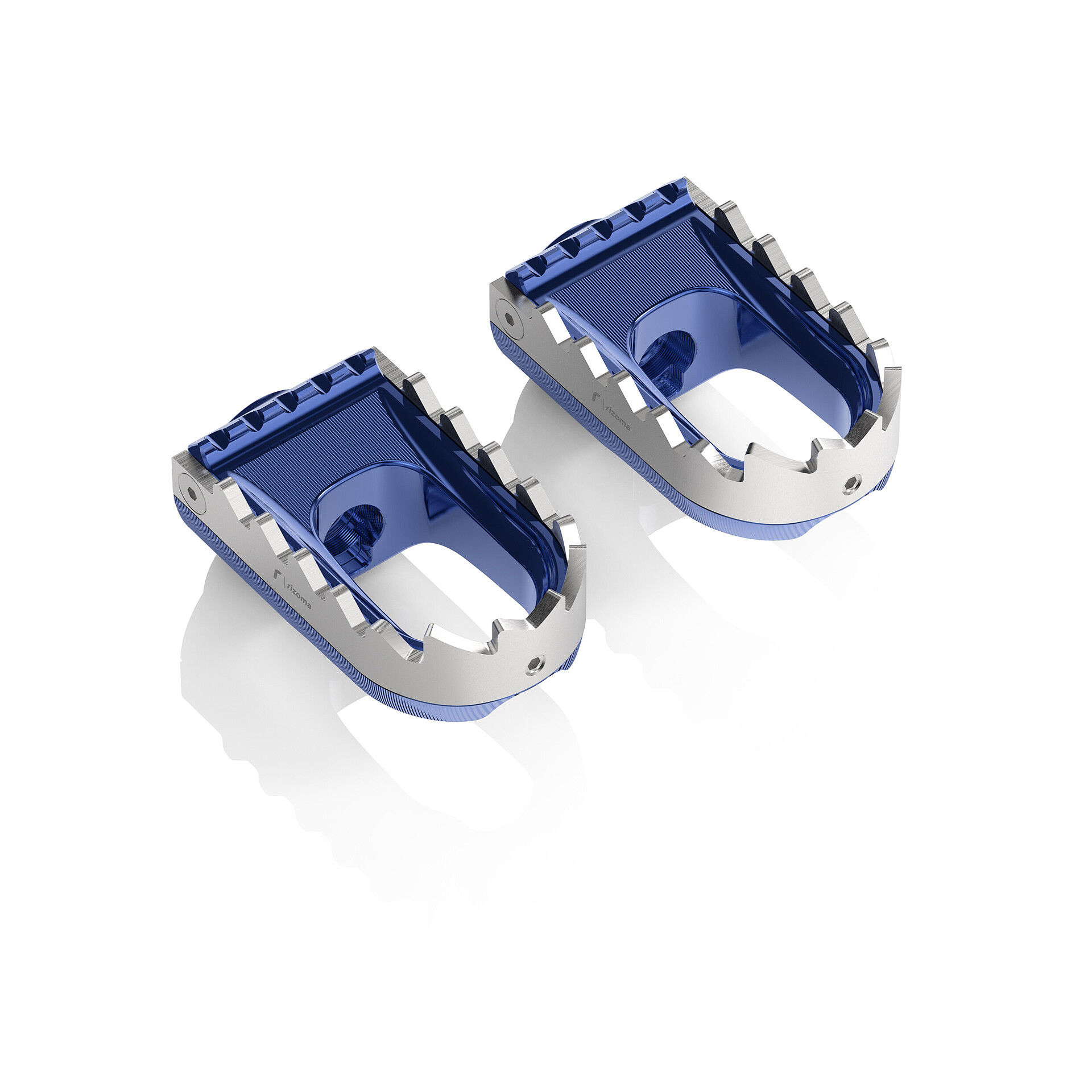 Rizoma Fußrastenpaar Ø22mm Escape S PE644U blau/silber - Motorradteile & Ersatzteile - Fußrasten & Hebel