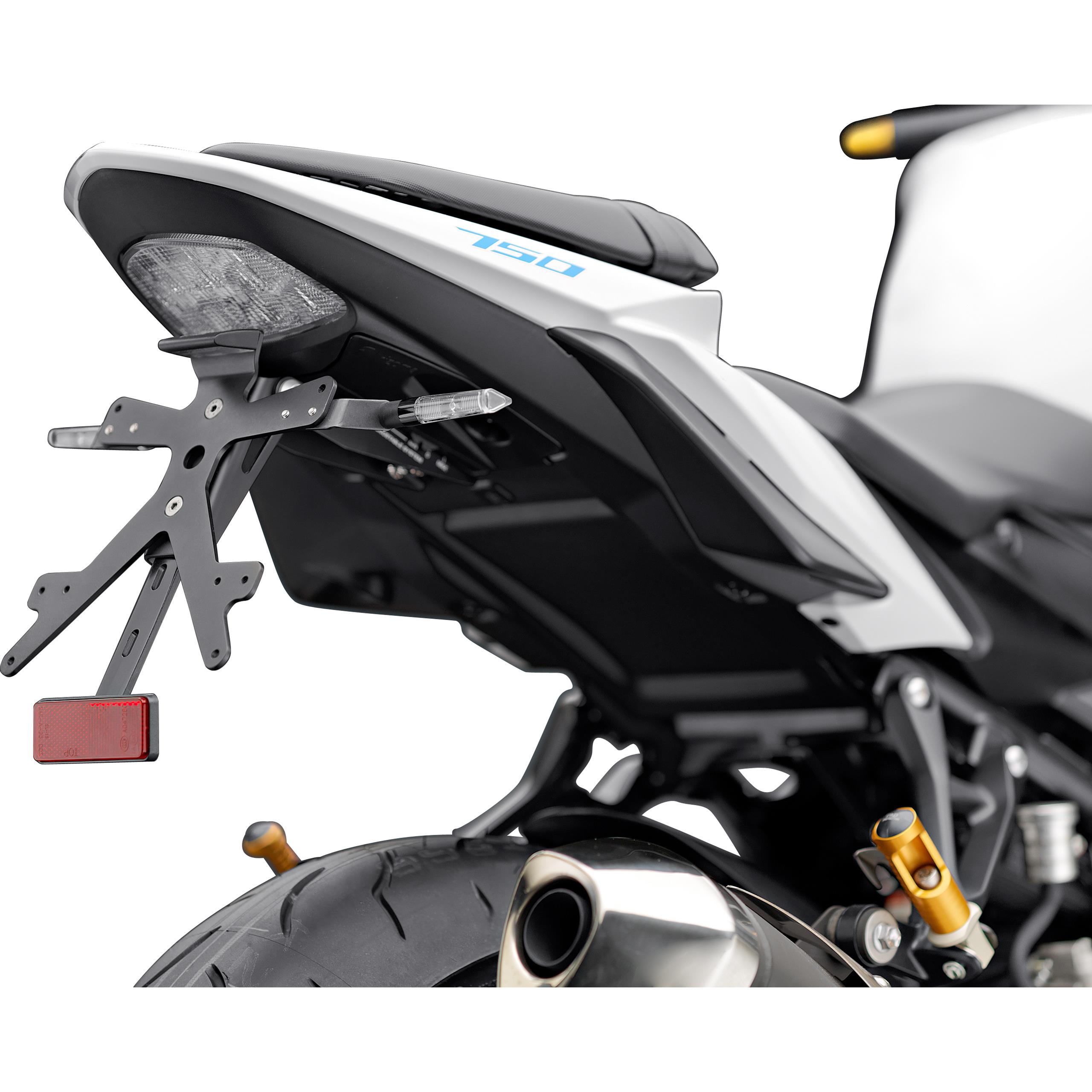 Rizoma Kennzeichenhalter Fox PT408B für Suzuki GSR 750 - Motorradteile & Ersatzteile - Anbauteile