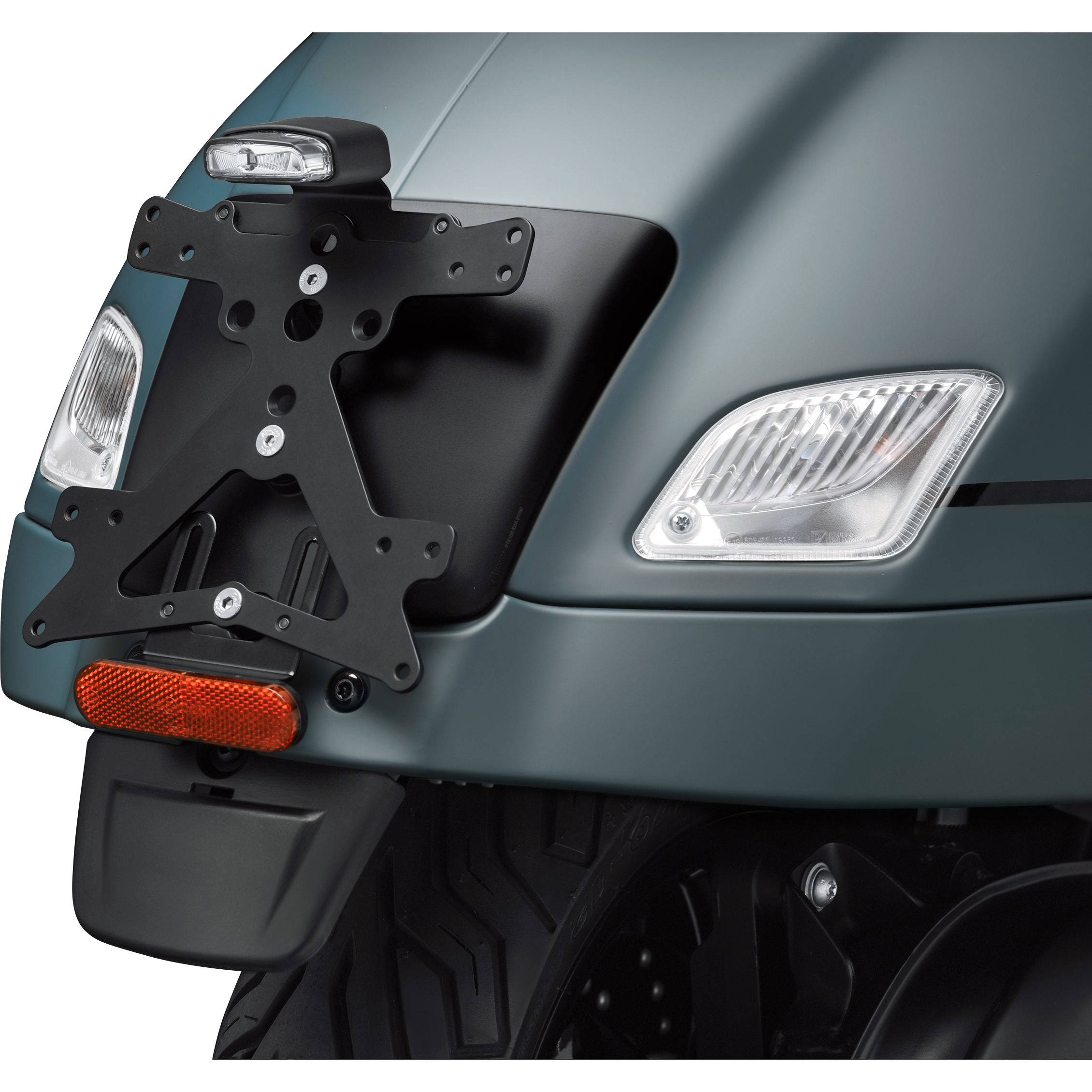 Rizoma Kennzeichenhalter Fox PT810B für Vespa GTS 300 2019- - Motorradteile & Ersatzteile - Anbauteile